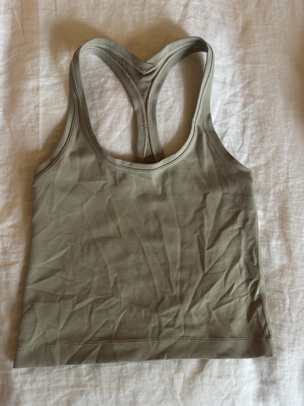 Lululemon Racerback Tank Top in Olive Green/Tan